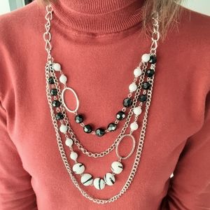 Vintage 4-Strand Chain and Beaded Necklace